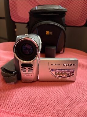 Hitachi Silver DVD Camcorder — Widescreen 16:9, SD Card Compatible